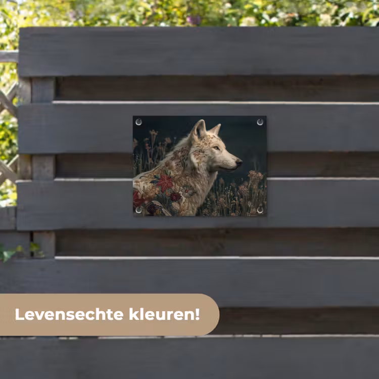 Tuinposter - Wolf - Bloemen - Natuur — 6