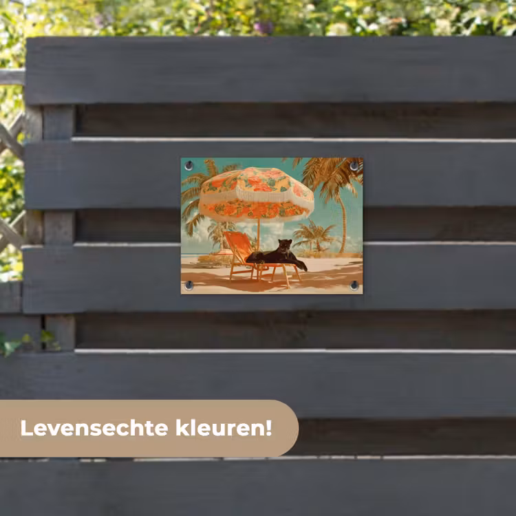 Tuinposter - Panter - Zwart - Strand - Parasol — 6