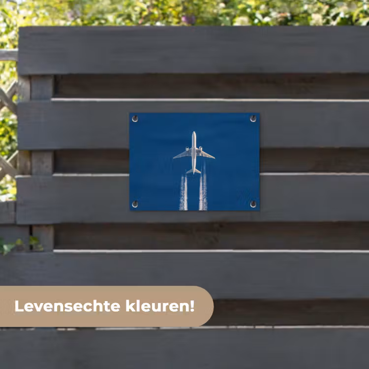 Tuinposter - Vliegtuig - Lucht - Condensstrepen - Wit — 6