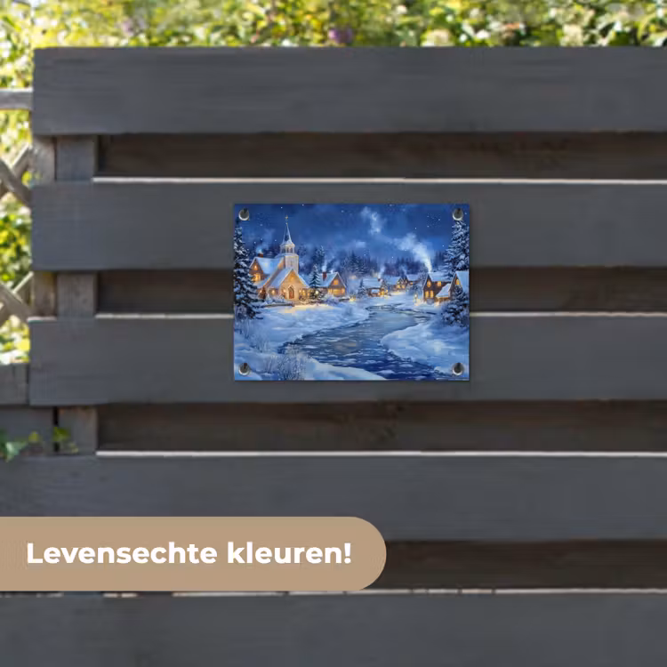 Tuinposter - Winteravond - Kerstdorp - Donker — 6