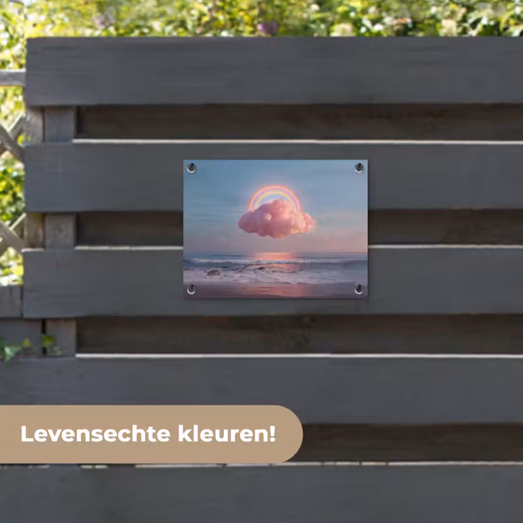 Tuinposter - Wolk - Regenboog - Zee — 6