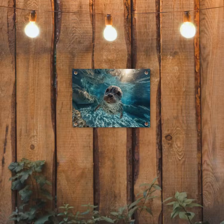 Tuinposter - Zeehond - Water - Blauw — 3