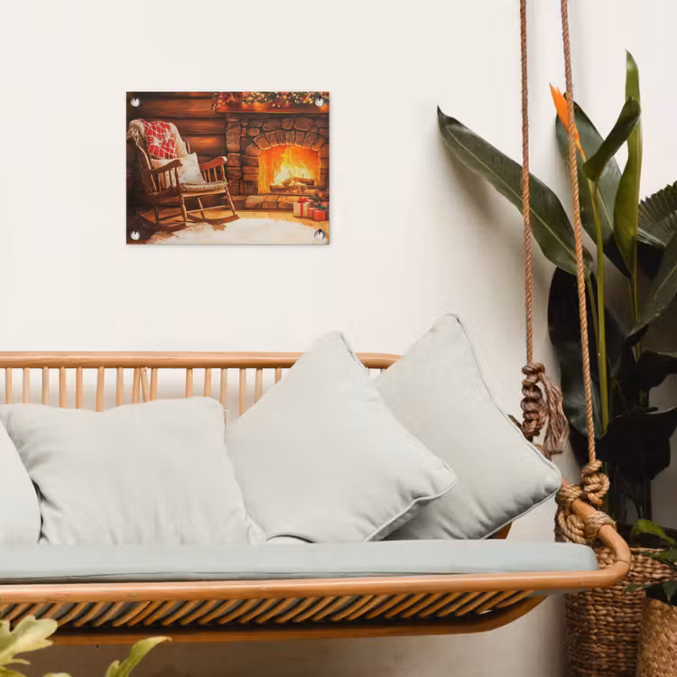 Tuinposter - Winter - Kerst - Huis - Openhaard — 4