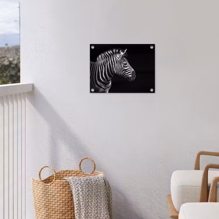 Tuinposter - Zebra - Zwart - Wit - Portret - Dieren — 5