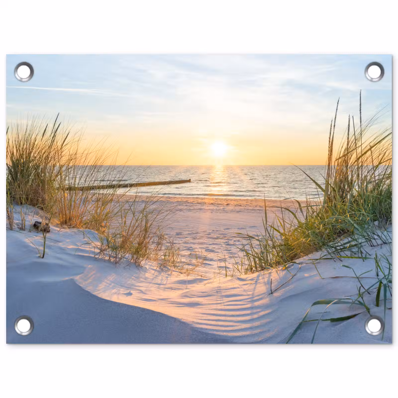 Tuinposter - Strand - Zon - Duin - Gras - Zand - Horizon — 1
