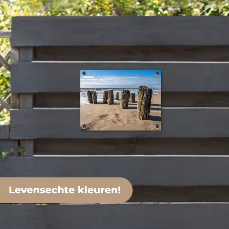 Tuinposter - Zand - Strand - Paal - Water - Zomer — 6