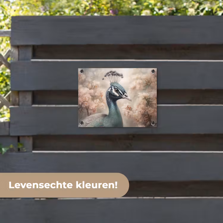 Tuinposter - Pauw - Vogels - Bloemen - Boom - Botanisch — 6