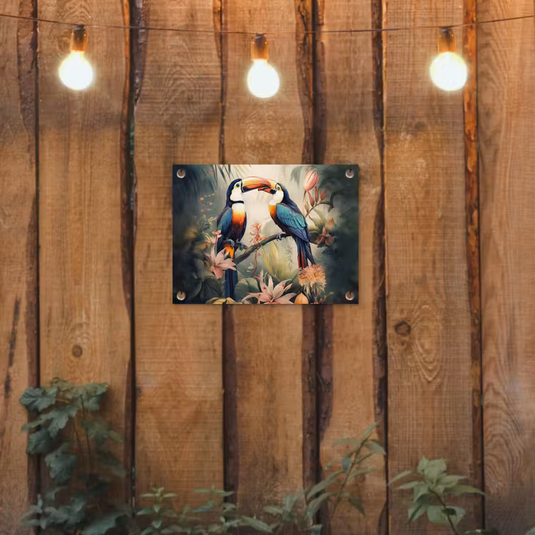 Tuinposter - Toekan - Vogels - Bloemen - Natuur - Jungle — 3