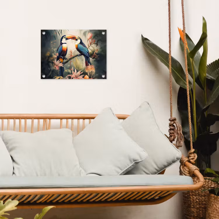 Tuinposter - Toekan - Vogels - Bloemen - Natuur - Jungle — 4