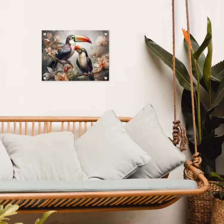 Tuinposter - Toekan - Vogels - Bloemen - Jungle — 4