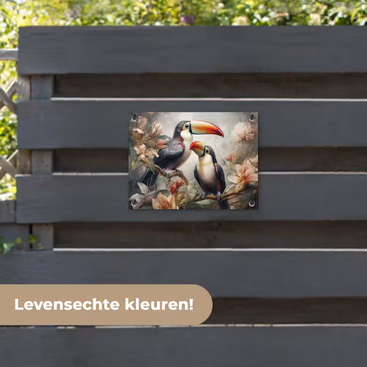 Tuinposter - Toekan - Vogels - Bloemen - Jungle — 6