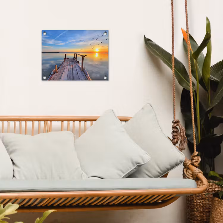 Tuinposter - Water - Steiger - Vogels - Zonsondergang - Horizon — 4