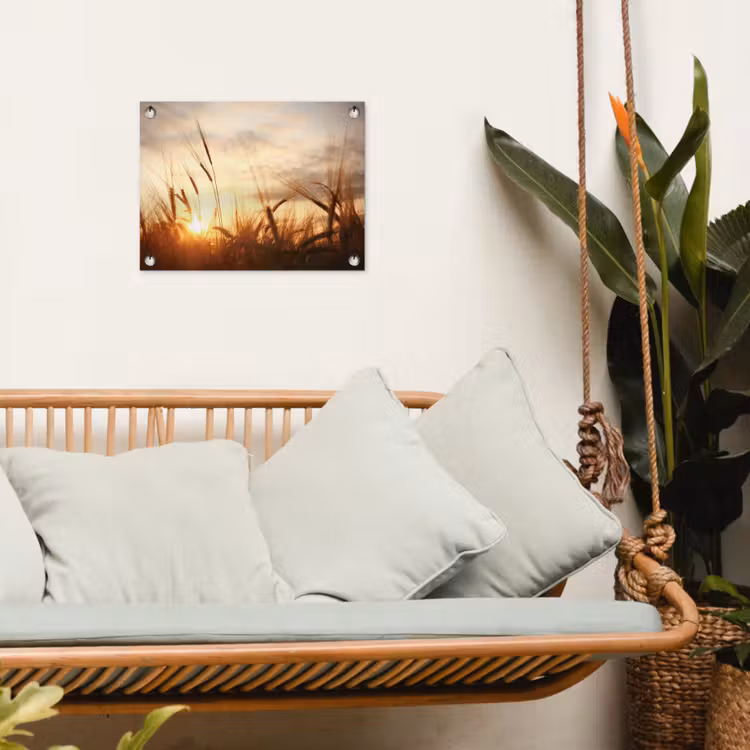Tuinposter - Riet - Gras - Zonsondergang - Natuur - Horizon — 4