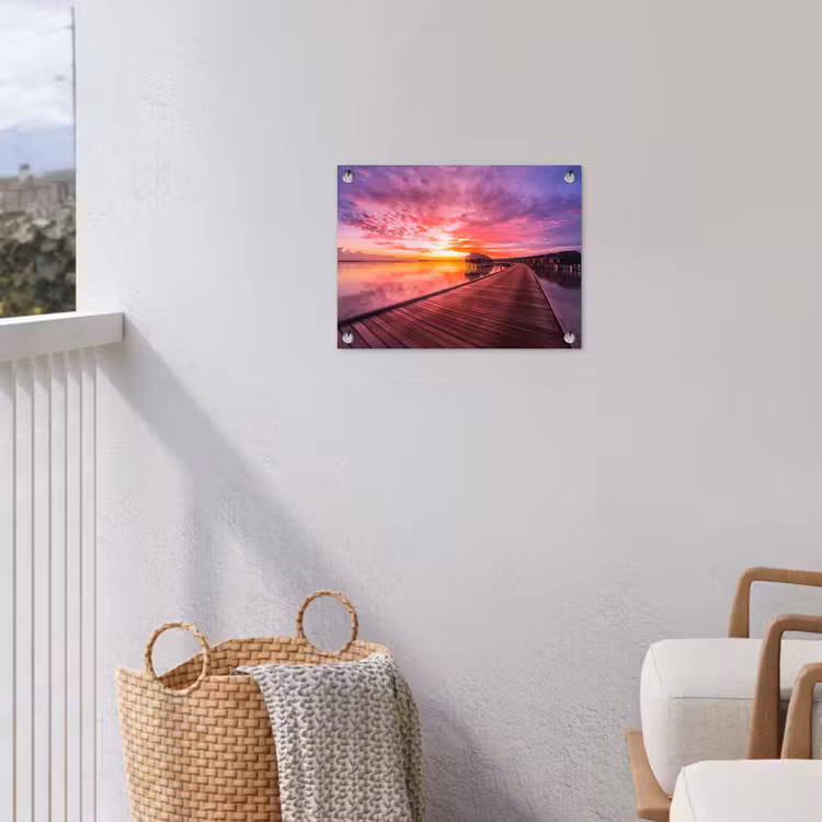 Tuinposter - Steiger - Water - Zon - Roze - Horizon — 5
