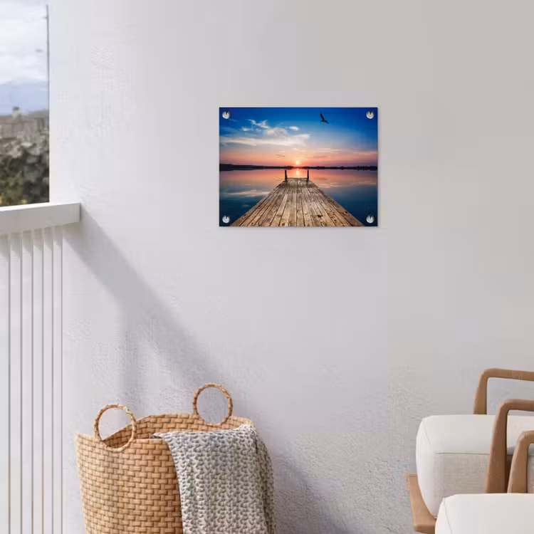 Tuinposter - Steiger - Water - Zonsondergang - Roze - Horizon — 5