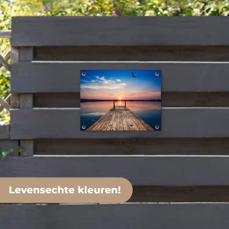 Tuinposter - Steiger - Water - Zonsondergang - Roze - Horizon — 6