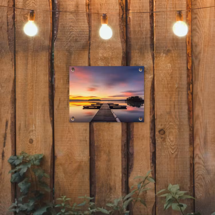 Tuinposter - Steiger - Zonsondergang - Water - Zee - Reflectie — 2