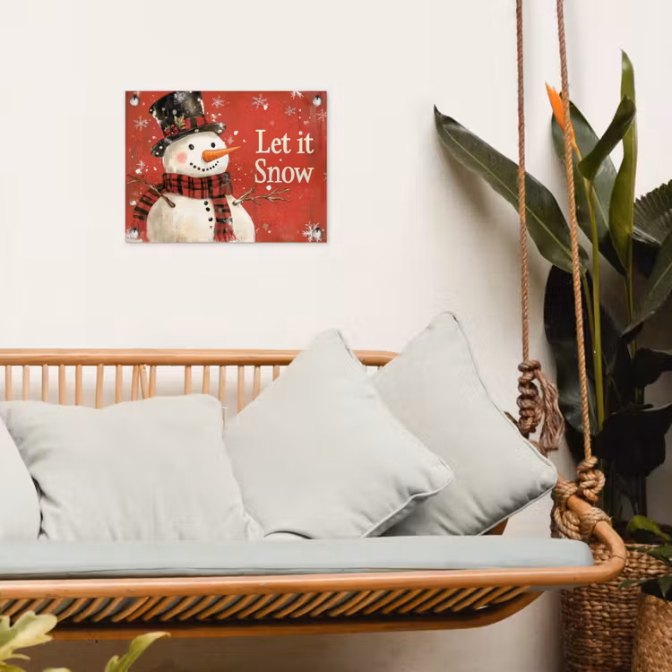 Tuinposter - Sneeuwpret - Winter - Sneeuwpop — 4