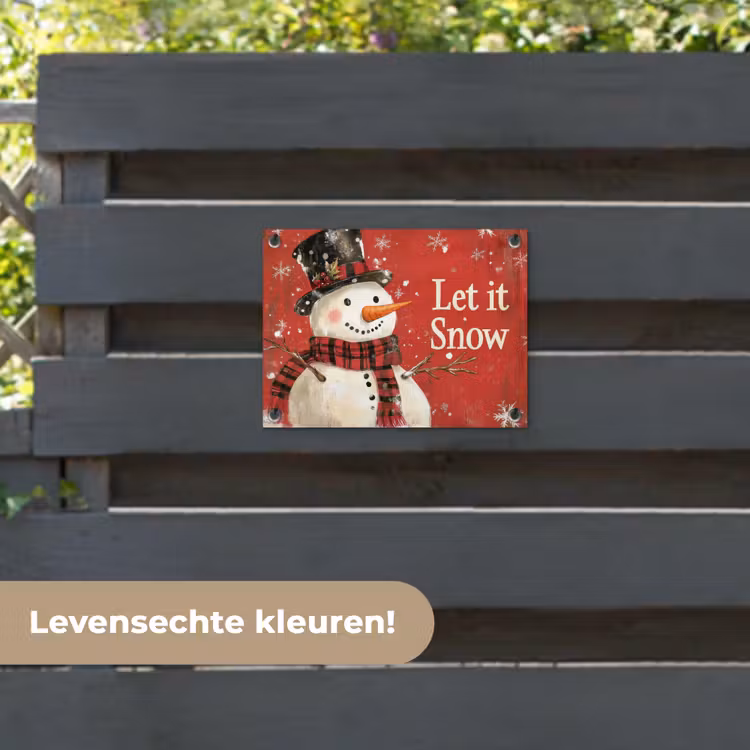 Tuinposter - Sneeuwpret - Winter - Sneeuwpop — 6