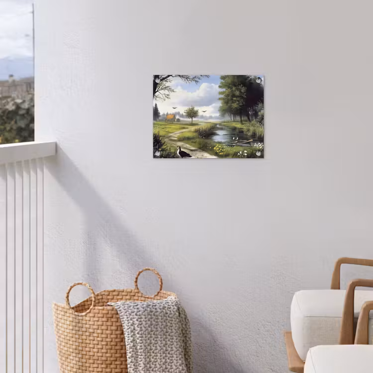 Tuinposter - Zandpad - Groen landschap - Water — 5