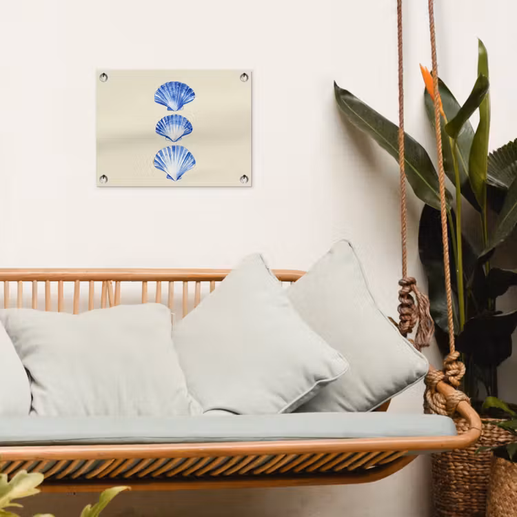 Tuinposter - Schelpen - Blauw - Beige — 4