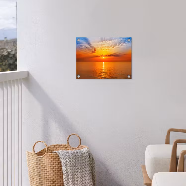 Tuinposter - Zonsondergang - Zee - Lucht - Oranje - Horizon - Water — 5