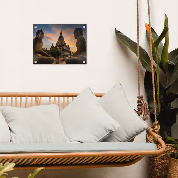 Tuinposter - Tempel - Zonsondergang - Boeddha beelden - Buddha — 4