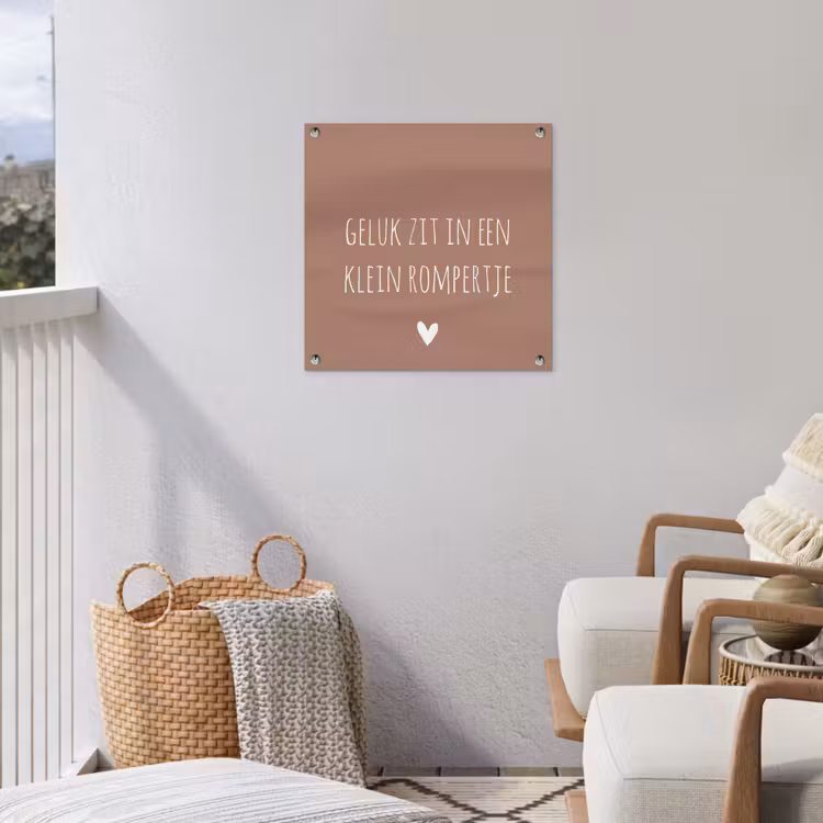 Tuinposter - Spreuken - Geluk zit in een klein rompertje - Quotes — 5
