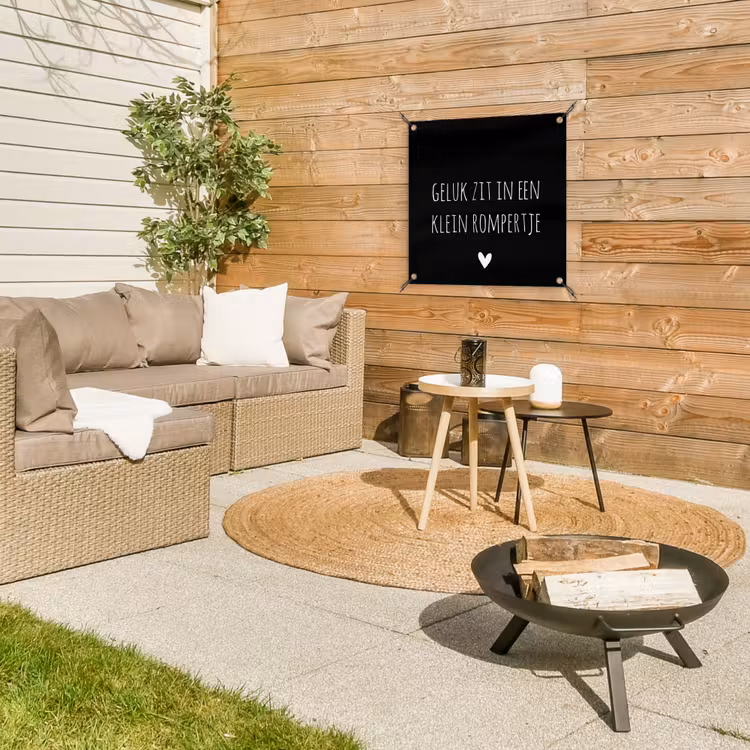 Tuinposter - Spreuken - Quotes - Geluk zit in een klein rompertje — 3