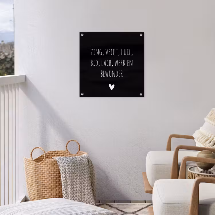 Tuinposter - Spreuken - Ramses Shaffy - Zing vecht huil bid lach werk en bewonder - Quotes — 5