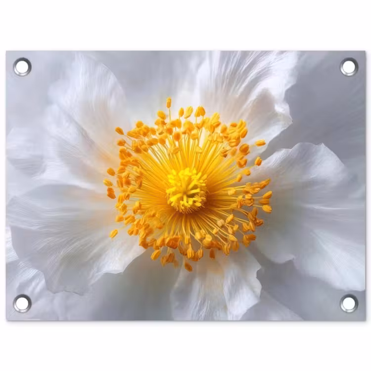 Tuinposter - Wit - Bloem - Elegant — 1