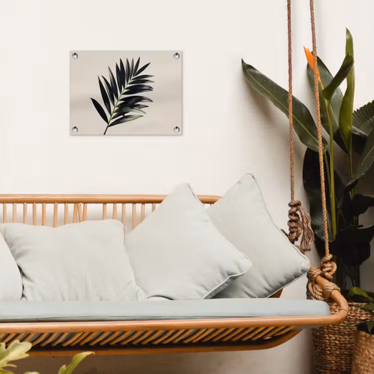 Tuinposter - Palmblad - Subtiel - Groen - beige — 4