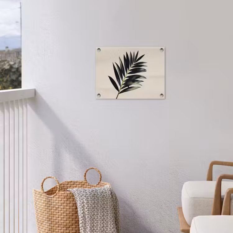 Tuinposter - Palmblad - Subtiel - Groen - beige — 5