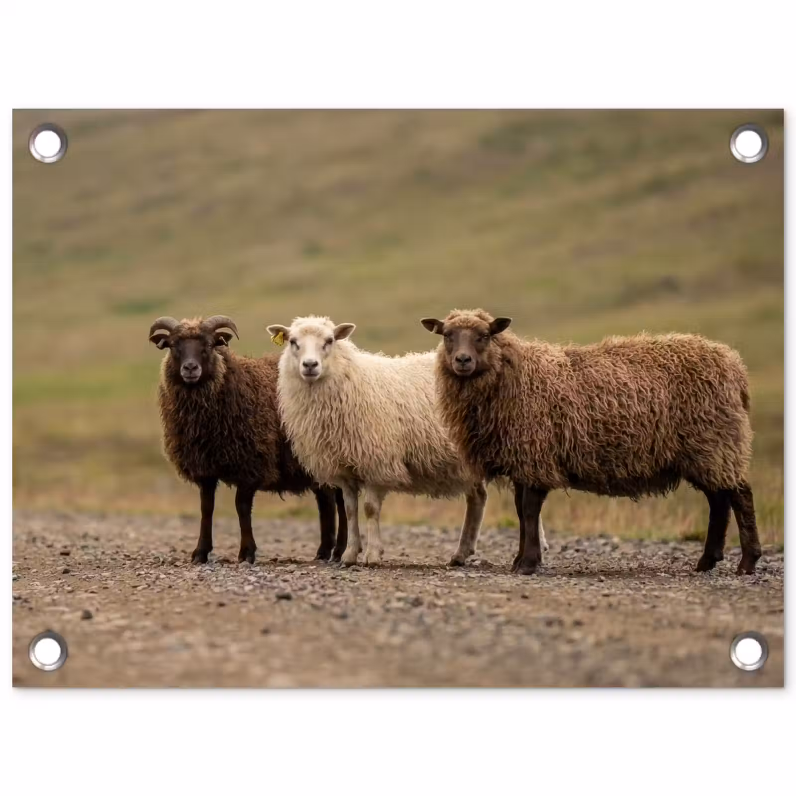 Tuinposter - Schapen - Bruin - Wit - Grindpad — 1