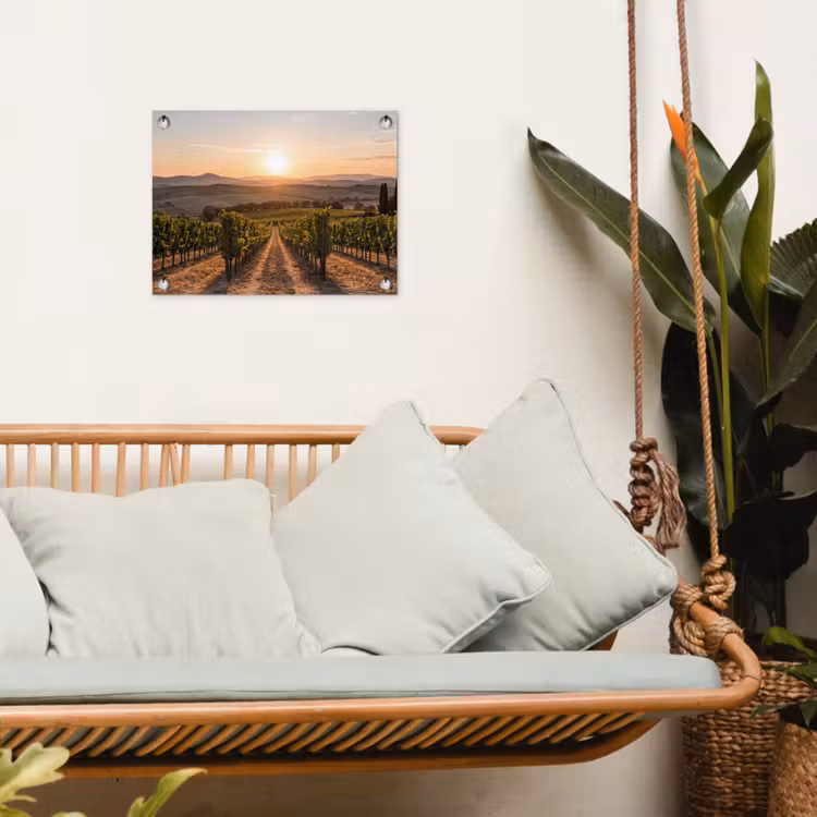 Tuinposter - Wijngaard - Zonsondergang - Landschap — 4