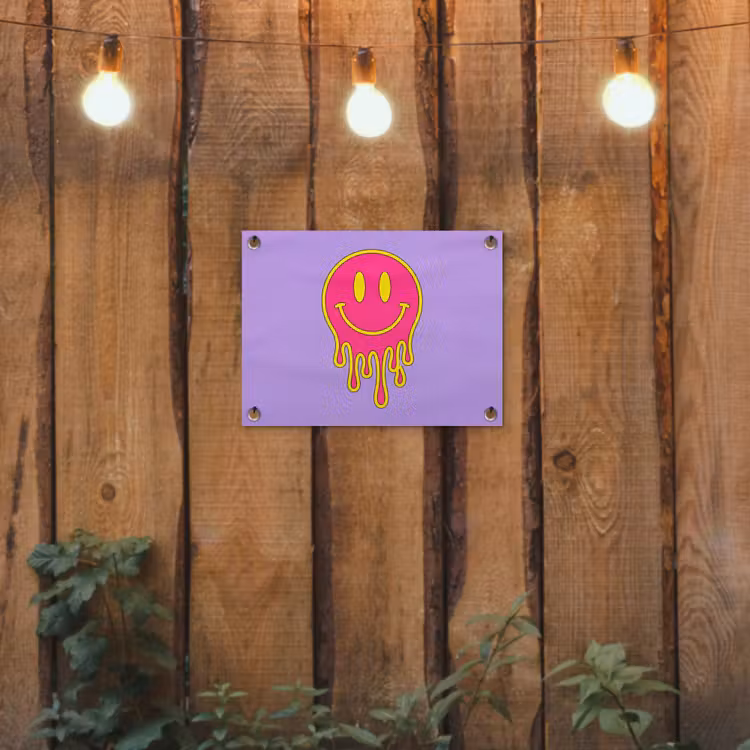 Tuinposter - Smiley - Drip - Neon — 2