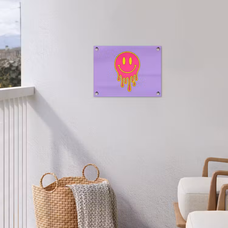 Tuinposter - Smiley - Drip - Neon — 5