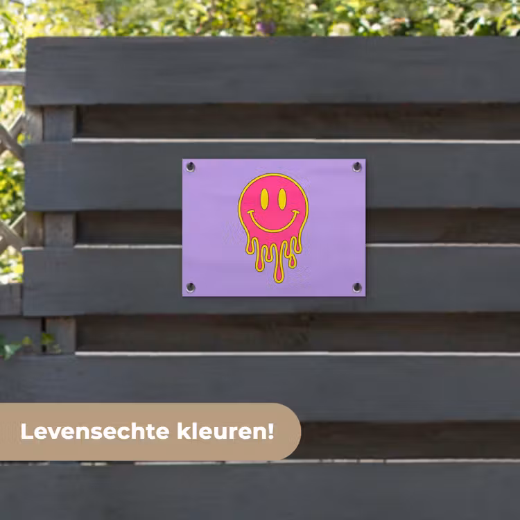 Tuinposter - Smiley - Drip - Neon — 6