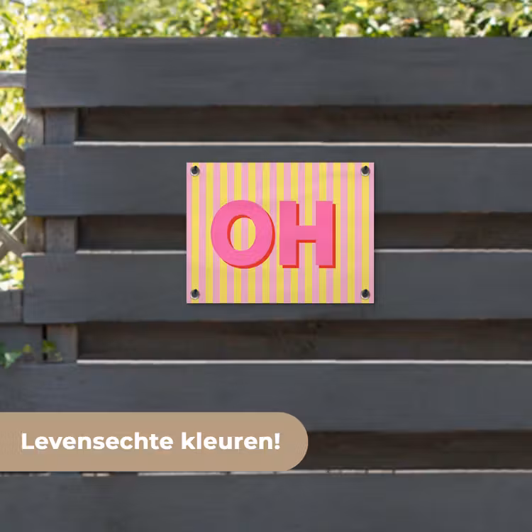 Tuinposter - Tekst - Strepen - Roze — 6