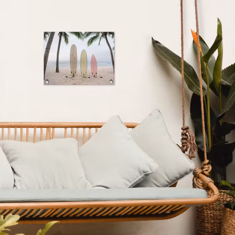 Tuinposter - Surfboard - Palmbomen - Kleurrijk — 4