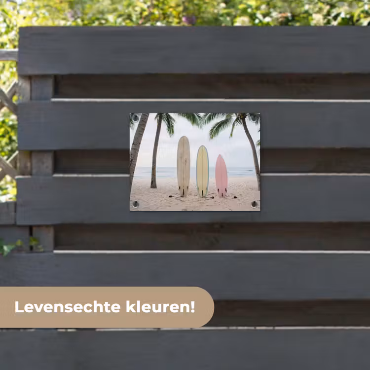 Tuinposter - Surfboard - Palmbomen - Kleurrijk — 6