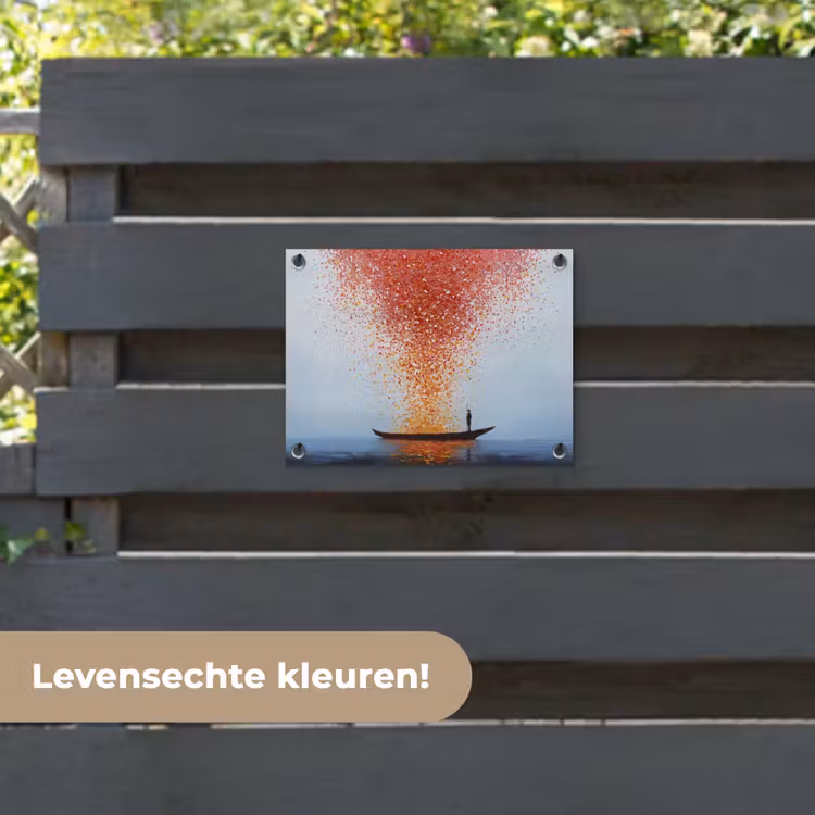 Tuinposter - Wolk - Confetti - Boot - Wateroppervlakte — 6