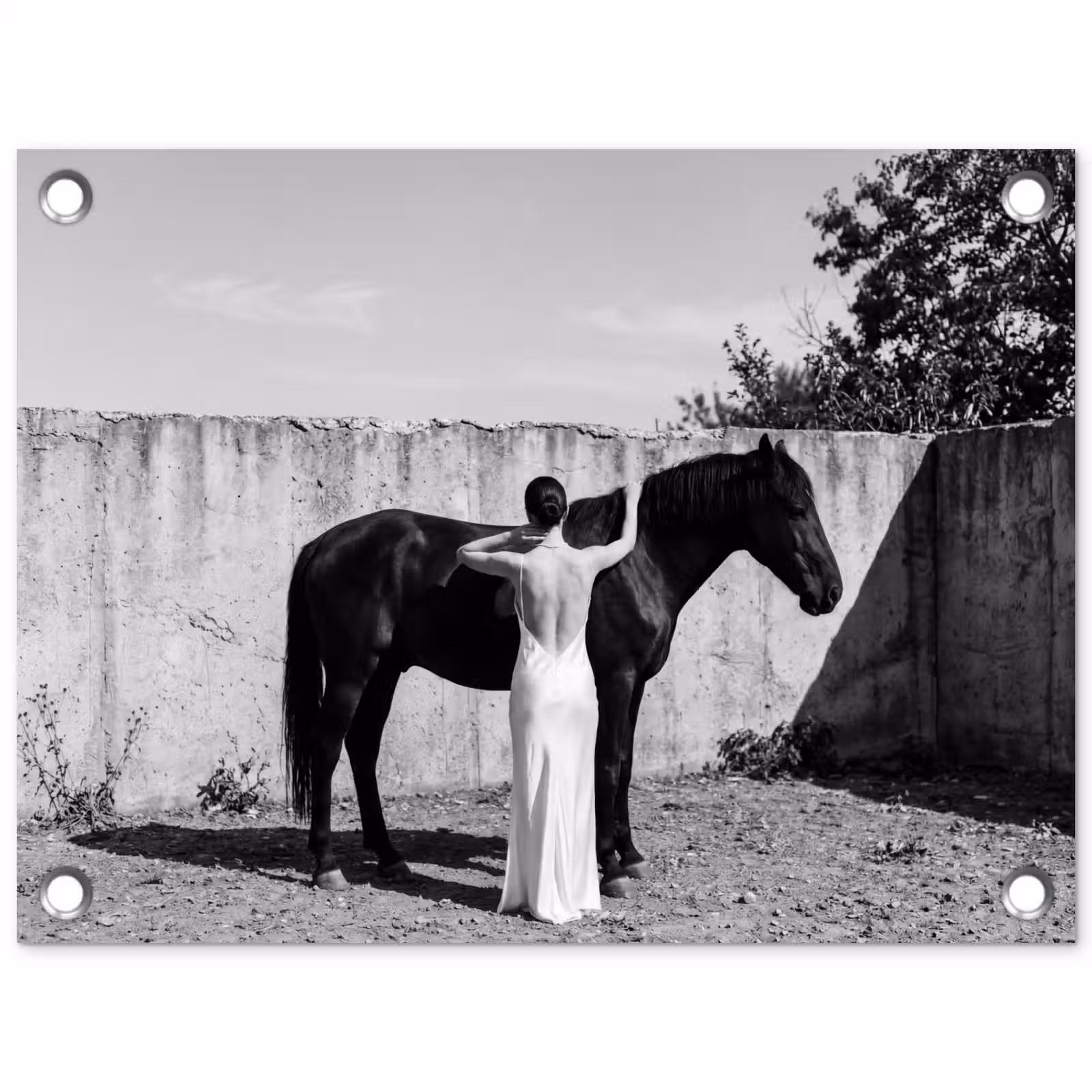Tuinposter - Vrouw - Paard - Artistiek — 1