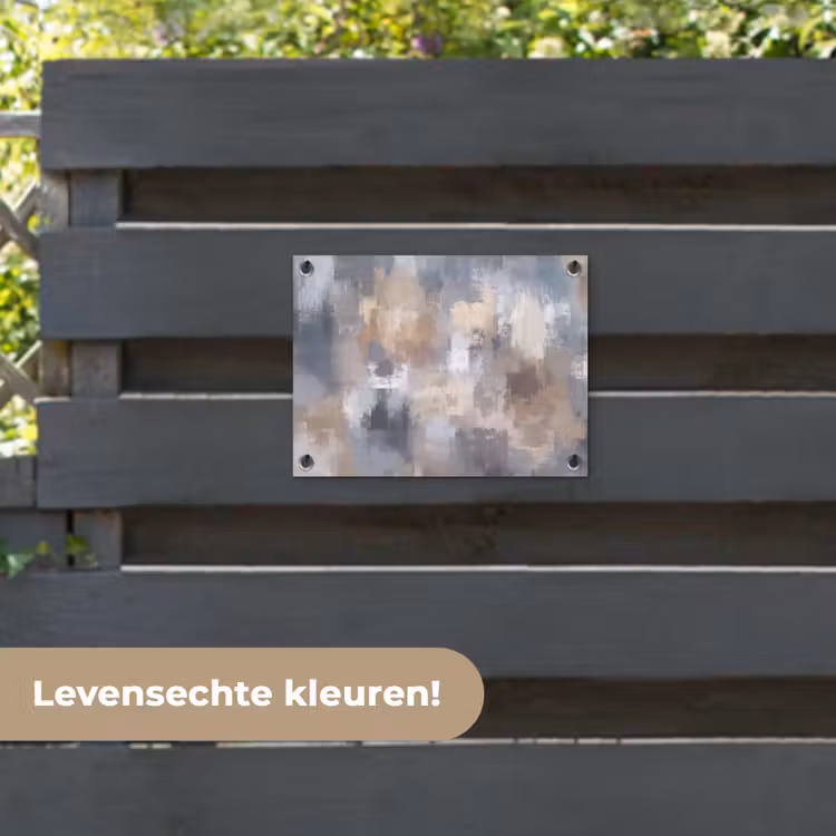 Tuinposter - Penseelstreken - Schilderij - Beige — 6