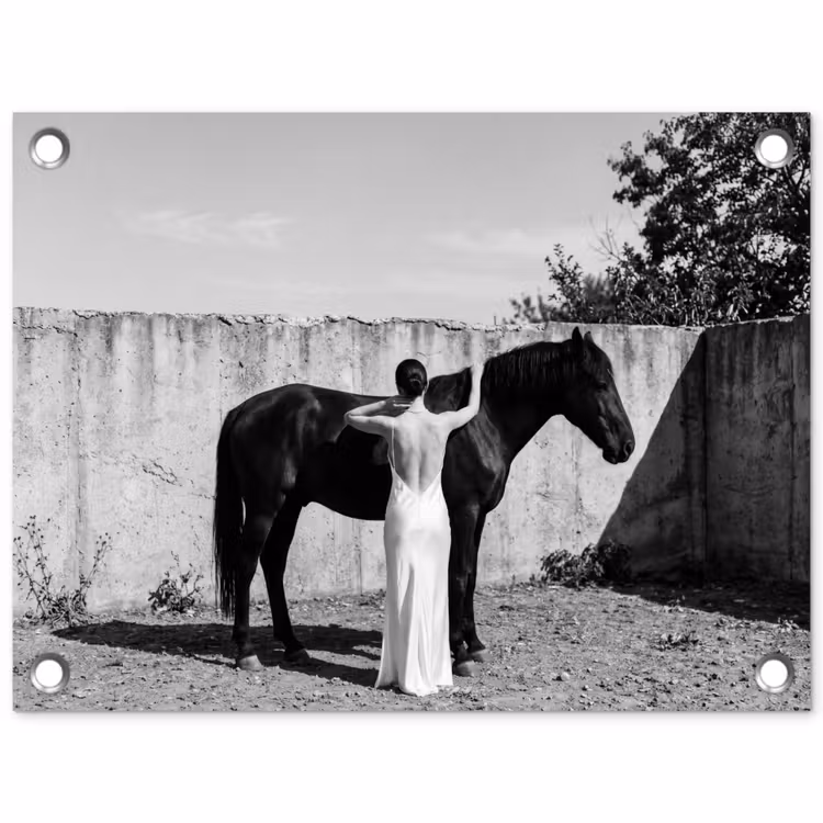 Tuinposter - Vrouw - Paard - Artistiek — 1