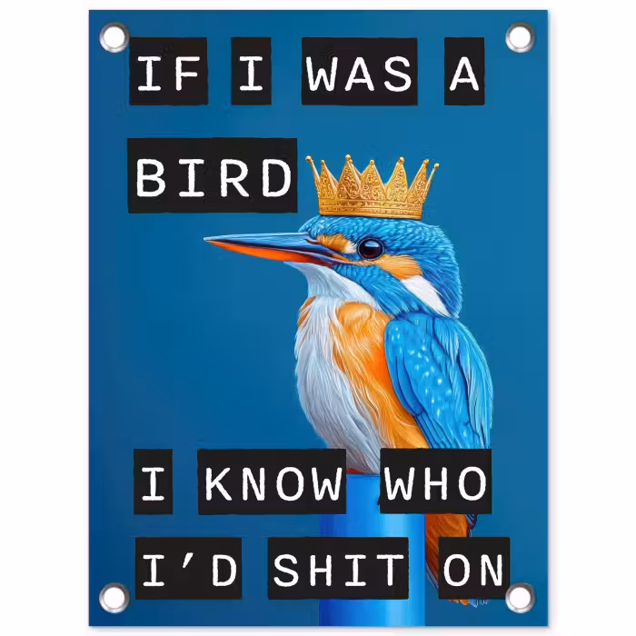 Tuinposter - Vogel - Decoratie - Ijsvogel - Blauw