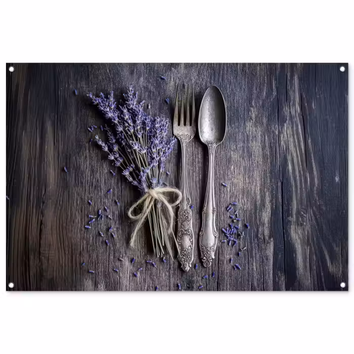 Tuinposter - Lavendel - Lepel - Vork