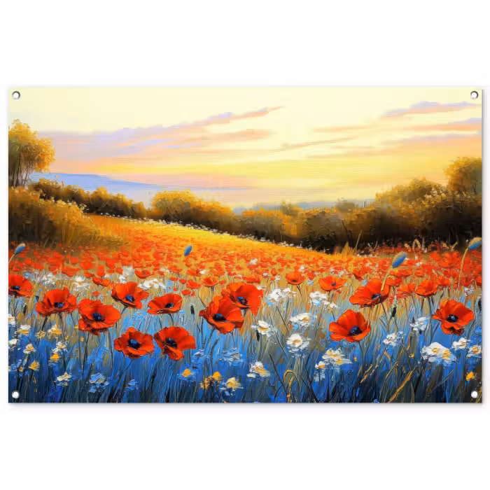 Tuinposter - Klaproos - Bloemenveld - Kleurrijk