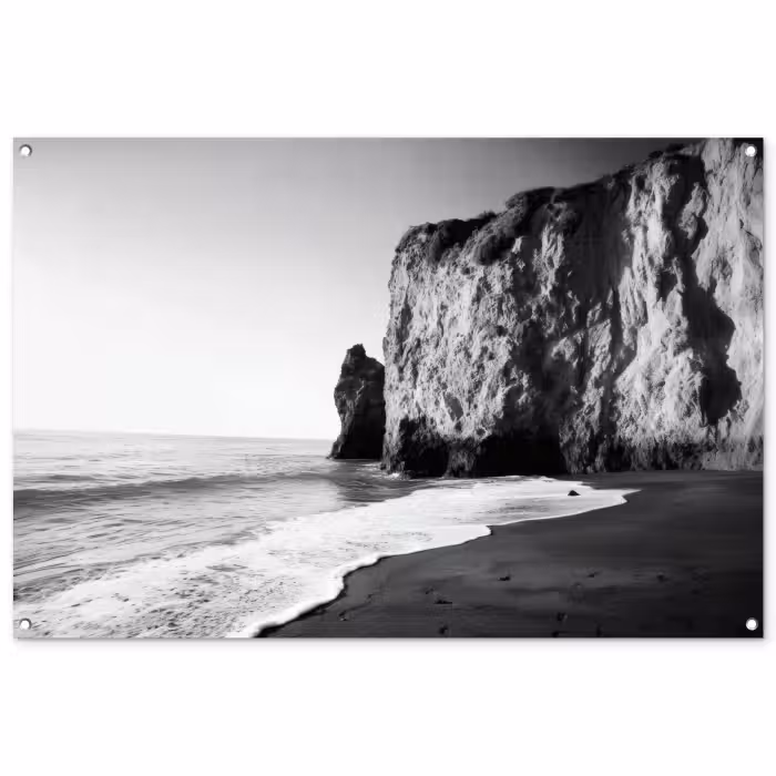 Tuinposter - Strand - Klif - Golven - Voetstappen