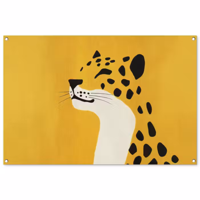 Tuinposter - Cheetah - Illustratie - Geel